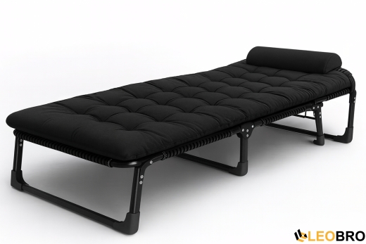 Розкладне ліжко (розкладачка) з матрацом і подушкою LEOBRO Black (LB-FB-A1-BLK) - 3