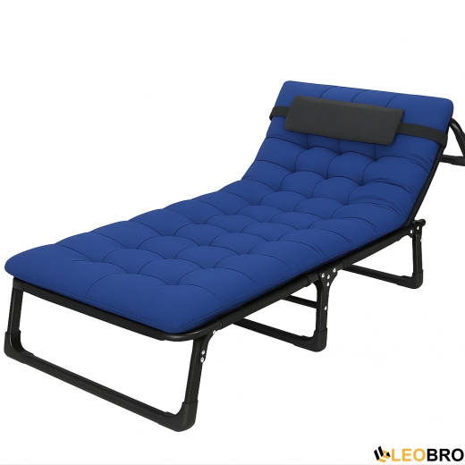 Розкладне ліжко (розкладачка) з матрацом і подушкою LEOBRO Blue (LB-FB-A1-BLU) - 1