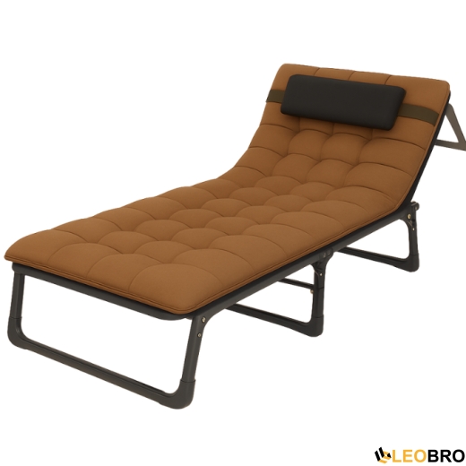 Розкладне ліжко (розкладачка) з матрацом і подушкою LEOBRO Brown (LB-FB-A1-BRN) - 3