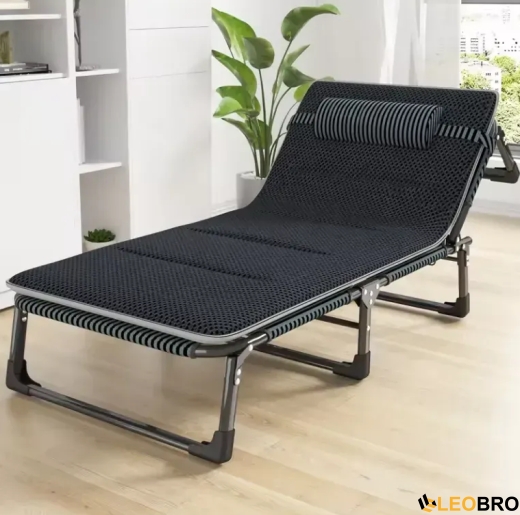 Розкладне ліжко (розкладачка) з Mesh-матрацом і подушкою LEOBRO Striped (LB-FB-A2-STR) - 1