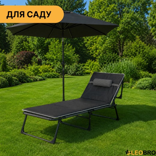 Розкладне ліжко (розкладачка) з Mesh-матрацом і подушкою LEOBRO Striped (LB-FB-A2-STR) - 2