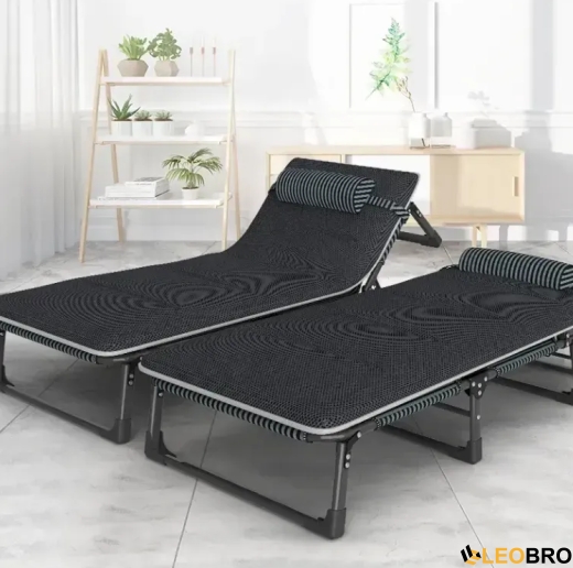 Розкладне ліжко (розкладачка) з Mesh-матрацом і подушкою LEOBRO Striped (LB-FB-A2-STR) - 2