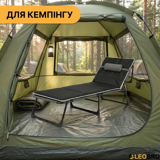 Розкладне ліжко (розкладачка) з Mesh-матрацом і подушкою LEOBRO Striped (LB-FB-A2-STR) - 3