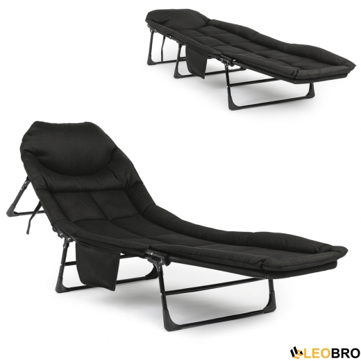 Розкладне ліжко (розкладачка) з вбудованим матрацом LEOBRO Black (LB-FB-M1-BLK) - 1