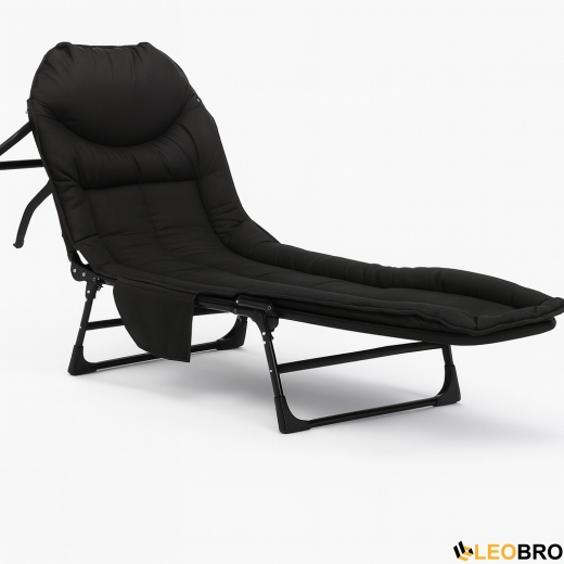 Розкладне ліжко (розкладачка) з вбудованим матрацом LEOBRO Black (LB-FB-M1-BLK) - 4