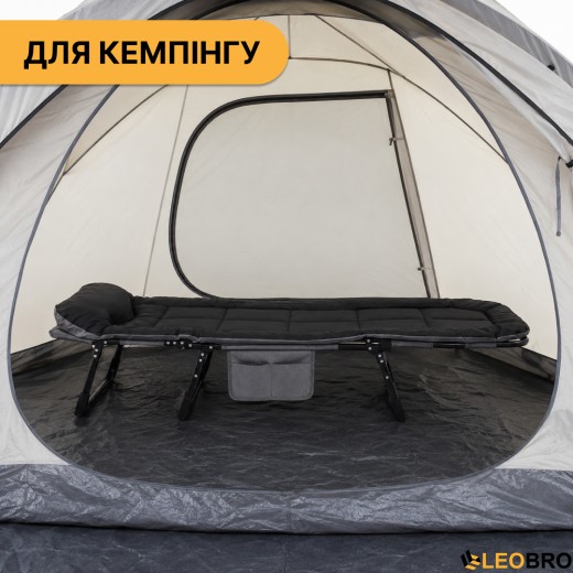 Розкладне ліжко (розкладачка) з вбудованим матрацом LEOBRO Black (LB-FB-M1-BLK) - 9