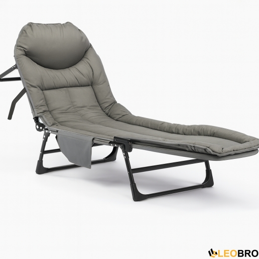 Розкладне ліжко (розкладачка) з вбудованим матрацом LEOBRO Grey (LB-FB-M1-GRY) - 2