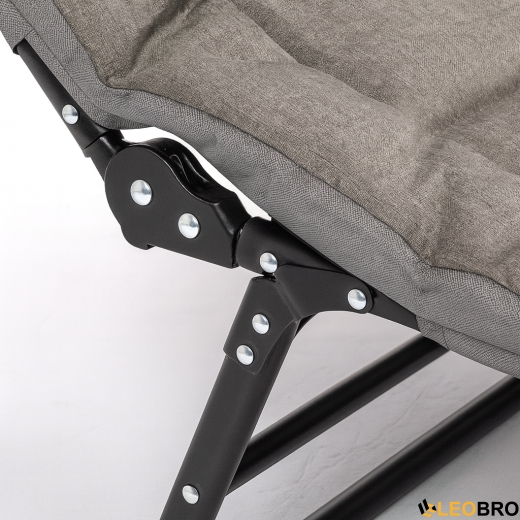 Розкладне ліжко (розкладачка) з вбудованим матрацом LEOBRO Grey (LB-FB-M1-GRY) - 3