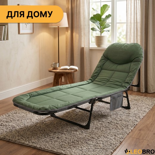 Раскладная кровать (раскладушка) со встроенным матрасом LEOBRO Green (LB-FB-M1-GRN) - 12