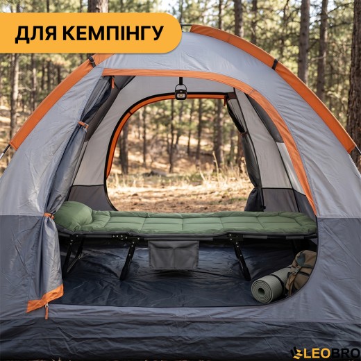 Раскладная кровать (раскладушка) со встроенным матрасом LEOBRO Green (LB-FB-M1-GRN) - 3