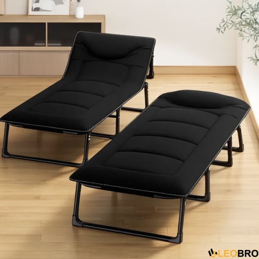 Розкладне ліжко (розкладачка) з вбудованим матрацом LEOBRO Black (LB-FB-S1-BLK) - 2