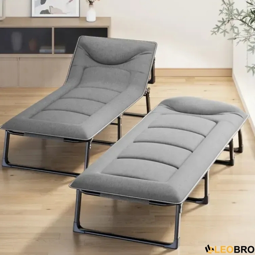 Розкладне ліжко (розкладачка) з вбудованим матрацом LEOBRO Grey (LB-FB-S1-GRY) - 2