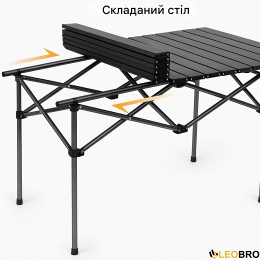 Комплект из 2 шезлонгов и стола 95х55х50 см Zero Gravity LEOBRO (LB-ZGC-F1-DGR-FT-A2) - 4