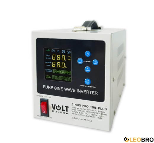 Гибридный ИБП/инвертор Volt Polska SINUS PRO 850 E PLUS 12/230V 500/850W (3SPM08012M) - 1