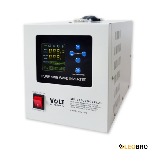 Гібридне ДБЖ/інвертор Volt Polska SINUS PRO 2200 E PLUS 12/230V 1200/2200W (3SPM22012M) - 1