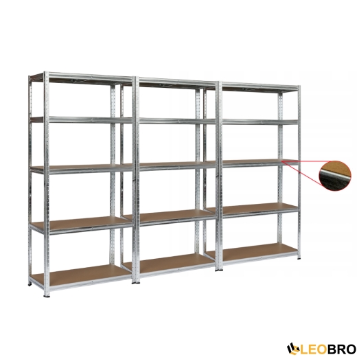 Набір із трьох стелажів LEOBRO Premium 150 х 210 х 30 см, 150кг/полиця, 5 полиць (LB-R110Х3) - 1