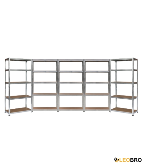 Набір із п'яти стелажів LEOBRO Premium 150 х 350 х 30 см, 150кг/полиця, 5 полиць (LB-R110Х5) - 1