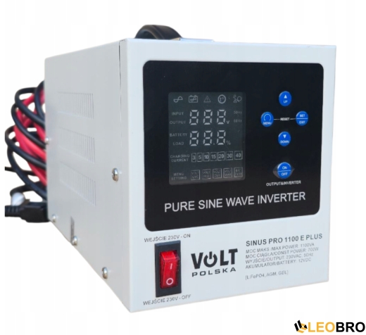 Комплект Volt Polska SINUS PRO 1100 E PLUS 12/230V 800/1200 + Акумулятор AGM 12V 100 Ah - 4