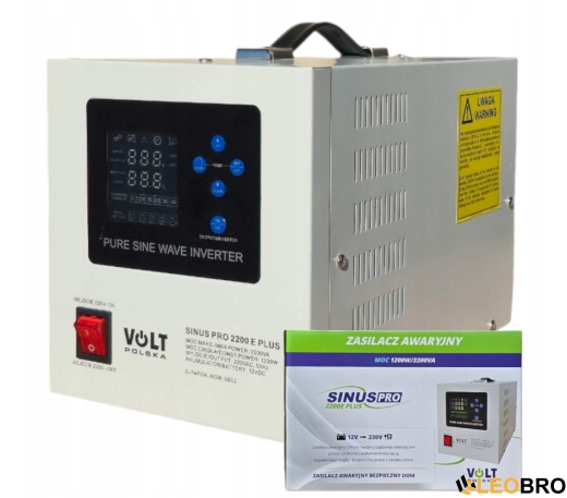 Комплект інвертор Volt Polska SINUS PRO 2200 E PLUS 1200/2200W + Акумулятор  LiFePO4 12,8V - 3