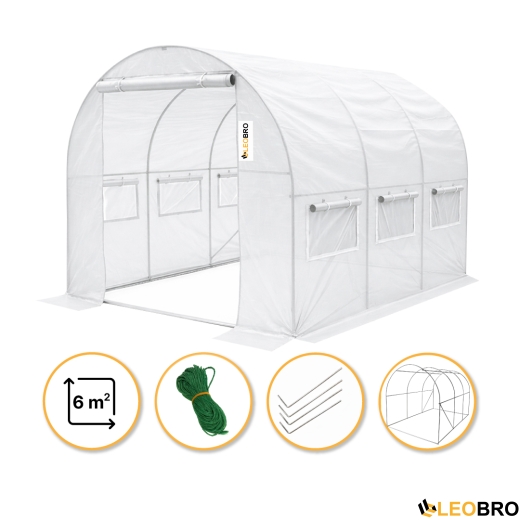Садова теплиця парник LEOBRO Garden 6м2 White (LB-G101-WHT) - 1