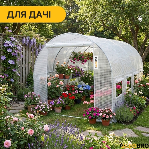 Садова теплиця парник LEOBRO Garden 10м² White (LB-G103-WHT) - 7