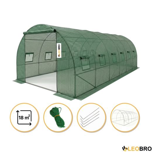 Садова теплиця парник LEOBRO Garden 18м2 Green (LB-G105-GRN) - 1