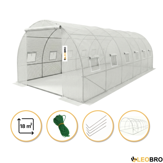 Садовая теплица парник LEOBRO Garden 18м2 White (LB-G105-WHT) - 1