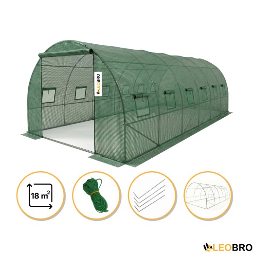 Усиленная садовая теплица парник LEOBRO Garden 18м2 Green (LB-G107-GRN) - 1
