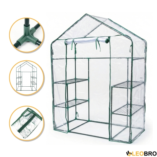 Стелаж-теплиця LEOBRO 143x73x195 см на 4 полиці (LB-G120) - 1