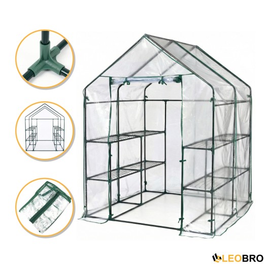 Стеллаж-теплица LEOBRO 143x143x195 см на 8 полок (LB-G123) - 1