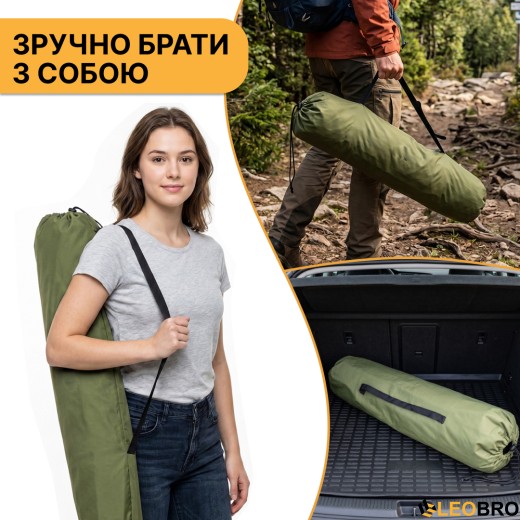 Армейская походная раскладушка LEOBRO до 120кг Зеленая (LB-MC-A1-AGR) Армейская походная раскладушка LEOBRO до 120кг Зеленая (LB-MC-A1-AGR) - 11
