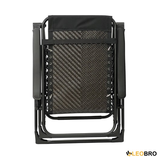 Раскладное кресло шезлонг LEOBRO Zero Gravity Premium Brown Rattan (LB-ZGC-G2-RB) - 4