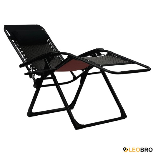 Раскладное кресло шезлонг LEOBRO Zero Gravity Premium Brown Rattan (LB-ZGC-G2-RB) - 5