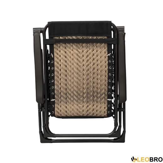 Раскладное кресло шезлонг LEOBRO Zero Gravity Premium Grey Rattan (LB-ZGC-G2-RG) - 5
