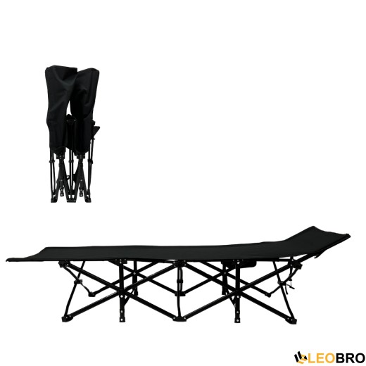 Раскладушка для туризма LEOBRO с толстым бархатным матрасом (LB-CC-L2-GRY) - 4