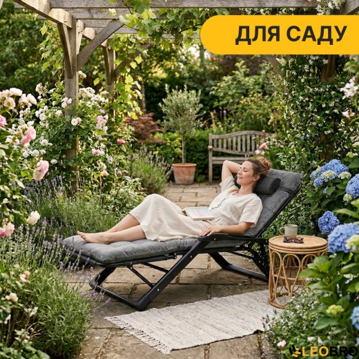 Раскладное кресло кровать с бархатным матрасом LEOBRO Grey (LB-FCB-G4-GRY) - 3