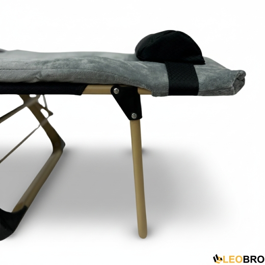 Розкладне крісло ліжко з оксамитовим матрацом LEOBRO Grey (LB-FCB-G5-GRY) - 2