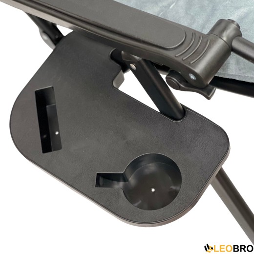 Розкладне крісло шезлонг LEOBRO Zero Gravity Premium Plus Grey Velvet (LB-ZGC-K3-GRY) - 5