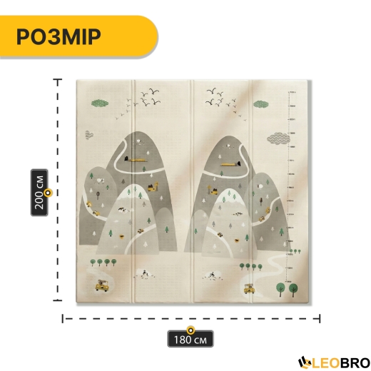 Дитячий ігровий килимок LEOBRO 180 x 200 x 1 см (LB-1035) - 10