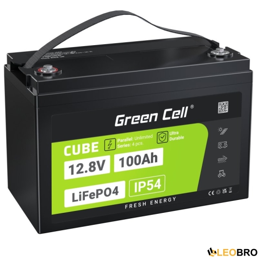 Аккумулятор Green Cell LiFePO4 100Ah + BMS 12.8V (LFPGC12V100AH) - 1