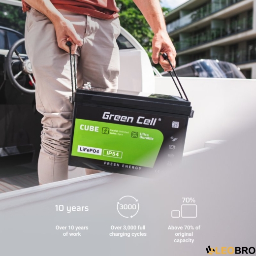 Аккумулятор Green Cell LiFePO4 100Ah + BMS 12.8V (LFPGC12V100AH) - 2
