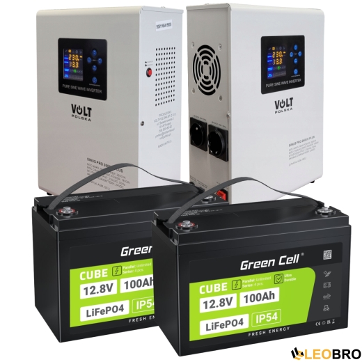 Аварийный комплект питания Volt Polska SINUS PRO 2600 E PLUS 24/230V 1800/2600W + 2 шт Аккумулятор LiFePo4 12,8V 100Ah - 1