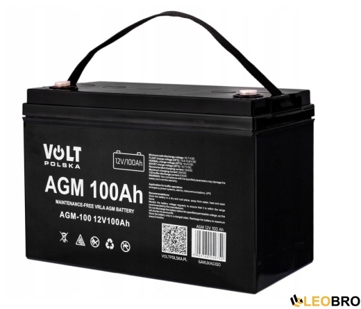 Комплект Volt Polska SINUS PRO 1000 E 12/230V 700/1000W + Аккумулятор VOLT AGM 100Ah 12V - 4