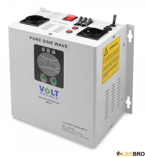 Гибридный ИБП/инвертор Volt Polska SINUS PRO 800 S 12/230V 500/800W + 30A MPPT (3SPS098012) - 1