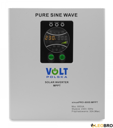 Гибридный ИБП/инвертор Volt Polska SINUS PRO 800 S 12/230V 500/800W + 30A MPPT (3SPS098012) - 2