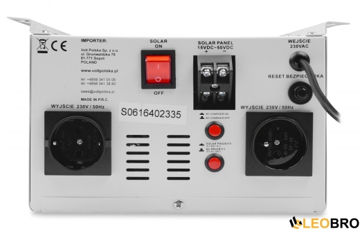 Гибридный ИБП/инвертор Volt Polska SINUS PRO 800 S 12/230V 500/800W + 30A MPPT (3SPS098012) - 4