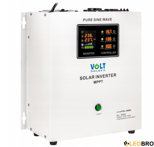 Сонячний інвертор Volt Polska SINUS PRO 2500 S 24/230V 1800/2500W + 40A MPPT 100V (3SPS250024) - 2