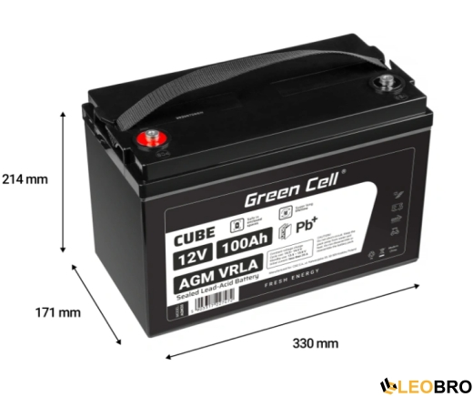 Аварійний комплект живлення Volt Polska SINUS PRO 800 E 12/230V 500/800W + Акумулятор Green Cell AGM 100Ah 12V - 3