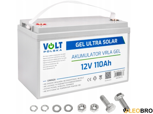 Комплект Volt Polska SINUS PRO 1500E  12/230V 1000/1500W + Акумулятор гелевий Volt Polska GEL 110 Ah - 2