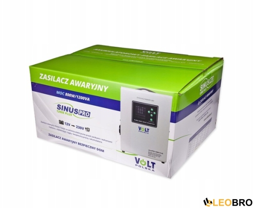 Аварийный комплект инвертор Volt Polska SINUS PRO 1200 E PLUS 800/1200W + Аккумулятор LiFePO4 100 Ач 12,8V - 5